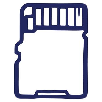 Memory Card Icon Illustration for Digital Data Storage and Computer Technology Graphic Design Element vector
