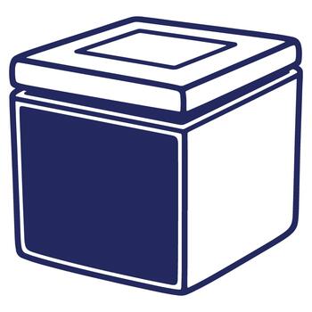 Stylish Square Box with Lid Container Illustration Design for Storage Solutions and Organization Needs on White Background vector