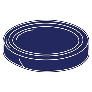 Isometric View of Dark Blue Round Container or Box with White Lining Design Illustration vector
