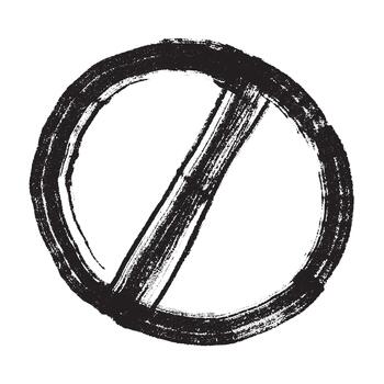 Hand drawn prohibition sign No entry symbol Black circle with cross line clipart in doodle style Ban Restriction Forbidden stop Single element for print, web, design forbidden cross vector