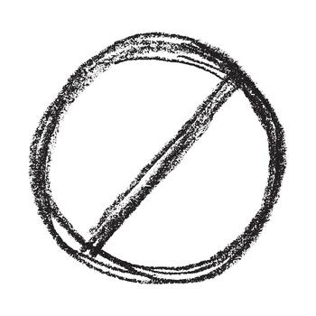 forbidden limit Hand drawn prohibition sign No entry symbol Black circle with cross line clipart in doodle style Ban Restriction Forbidden stop Single element for print, web, design vector