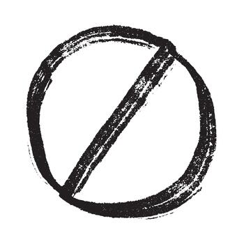 forbidden attention Hand drawn prohibition sign No entry symbol Black circle with cross line clipart in doodle style Ban Restriction Forbidden stop Single element for print, web, design vector