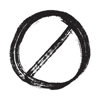 forbidden warning Hand drawn prohibition sign No entry symbol Black circle with cross line clipart in doodle style Ban Restriction Forbidden stop Single element for print, web, design vector