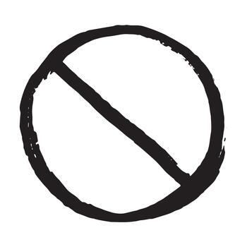 forbidden entry Hand drawn prohibition sign No entry symbol Black circle with cross line clipart in doodle style Ban Restriction Forbidden stop Single element for print, web, design vector