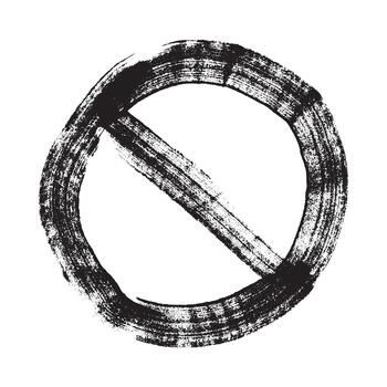 forbidden prohibition Hand drawn prohibition sign No entry symbol Black circle with cross line clipart in doodle style Ban Restriction Forbidden stop Single element for print, web, design vector