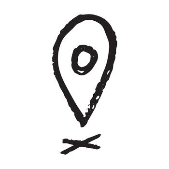 ubicación tinta mano dibujado mapa alfiler mapa marcador puntero firmar GPS y cartografía herramientas ubicación alfiler símbolo determinar con precisión clipart en garabatear estilo soltero elemento para web, diseño vector