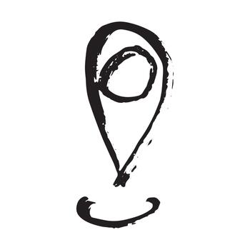 mano dibujado mapa alfiler mapa marcador puntero firmar GPS y cartografía herramientas ubicación alfiler símbolo determinar con precisión clipart en garabatear estilo soltero elemento para web, diseño ubicación tinta vector