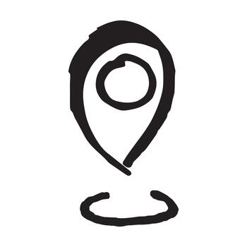 mano dibujado mapa alfiler mapa marcador puntero firmar GPS y cartografía herramientas ubicación alfiler símbolo determinar con precisión clipart en garabatear estilo soltero elemento para web, diseño ubicación textura vector