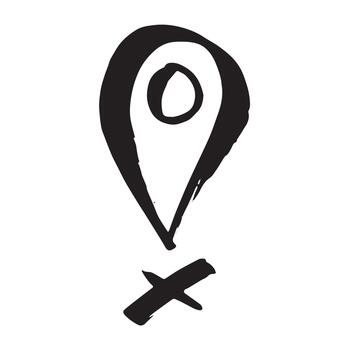 ubicación grunge mano dibujado mapa alfiler mapa marcador puntero firmar GPS y cartografía herramientas ubicación alfiler símbolo determinar con precisión clipart en garabatear estilo soltero elemento para web, diseño vector