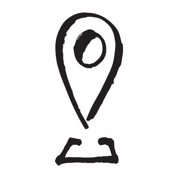 ubicación dibujos animados mano dibujado mapa alfiler mapa marcador puntero firmar GPS y cartografía herramientas ubicación alfiler símbolo determinar con precisión clipart en garabatear estilo soltero elemento para web, diseño vector