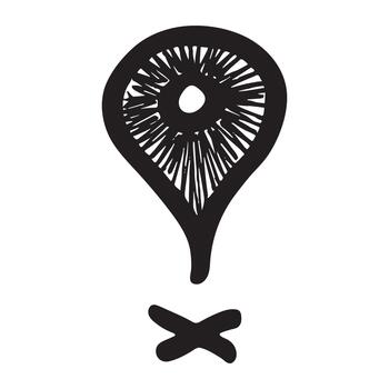 ubicación garabatear mano dibujado mapa alfiler mapa marcador puntero firmar GPS y cartografía herramientas ubicación alfiler símbolo determinar con precisión clipart en garabatear estilo soltero elemento para web, diseño vector