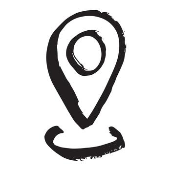 ubicación pista mano dibujado mapa alfiler mapa marcador puntero firmar GPS y cartografía herramientas ubicación alfiler símbolo determinar con precisión clipart en garabatear estilo soltero elemento para web, diseño vector