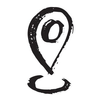 ubicación la carretera mano dibujado mapa alfiler mapa marcador puntero firmar GPS y cartografía herramientas ubicación alfiler símbolo determinar con precisión clipart en garabatear estilo soltero elemento para web, diseño vector