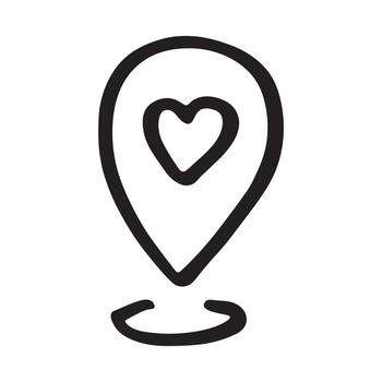 mano dibujado mapa alfiler mapa marcador puntero firmar GPS y cartografía herramientas ubicación alfiler símbolo determinar con precisión clipart en garabatear estilo soltero elemento para web, diseño ubicación de viaje vector