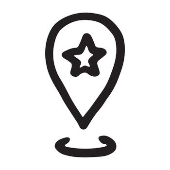 mano dibujado mapa alfiler mapa marcador puntero firmar GPS y cartografía herramientas ubicación alfiler símbolo determinar con precisión clipart en garabatear estilo soltero elemento para web, diseño ubicación geolocalización vector