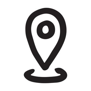 mano dibujado mapa alfiler mapa marcador puntero firmar GPS y cartografía herramientas ubicación alfiler símbolo determinar con precisión clipart en garabatear estilo soltero elemento para web, diseño ubicación sitio vector