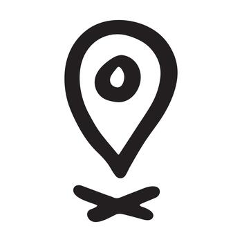 ubicación sitio mano dibujado mapa alfiler mapa marcador puntero firmar GPS y cartografía herramientas ubicación alfiler símbolo determinar con precisión clipart en garabatear estilo soltero elemento para web, diseño vector