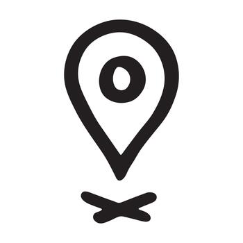 mano dibujado mapa alfiler mapa marcador puntero firmar GPS y cartografía herramientas ubicación alfiler símbolo determinar con precisión clipart en garabatear estilo soltero elemento para web, diseño ubicación viaje vector