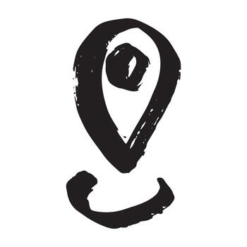 mano dibujado mapa alfiler mapa marcador puntero firmar GPS y cartografía herramientas ubicación alfiler símbolo determinar con precisión clipart en garabatear estilo soltero elemento para web, diseño ubicación objetivo vector