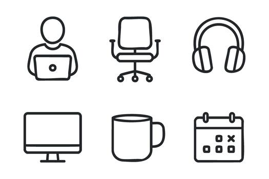 Modern workspace tools for remote working and productivity enhancement vector