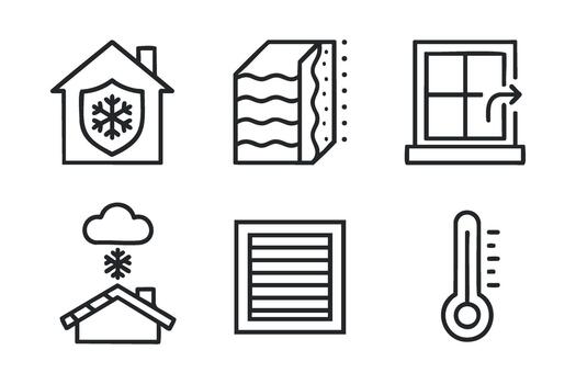 Home insulation concepts for energy efficiency and temperature control vector