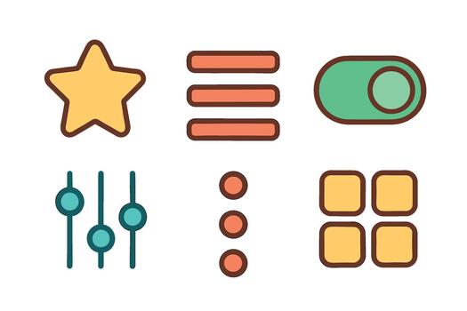 usuario interfaz íconos para web y móvil diseño conceptos vector