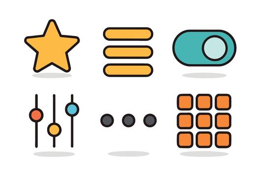 Simple icons for user interface design and app development vector