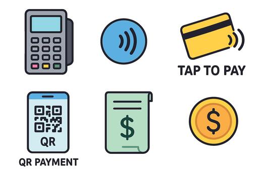 Modern payment methods for convenient transactions and purchases vector