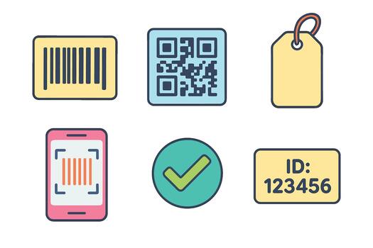 código de barras y qr código elementos para identificación y rastreo vector