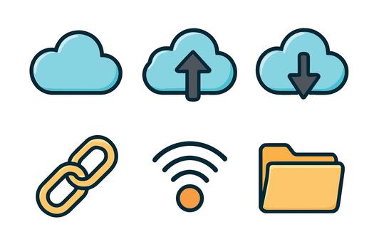 nube almacenamiento conceptos para gerente datos y compartiendo archivos fácilmente vector