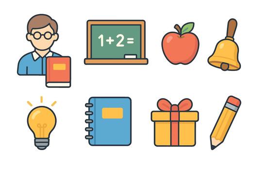 Educational tools and symbols for learning and teaching concepts vector