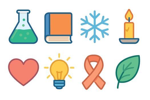 Elements of science and nature represented through colorful icons vector