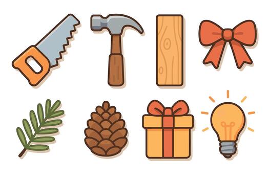 Crafting tools and decorative elements for DIY projects vector