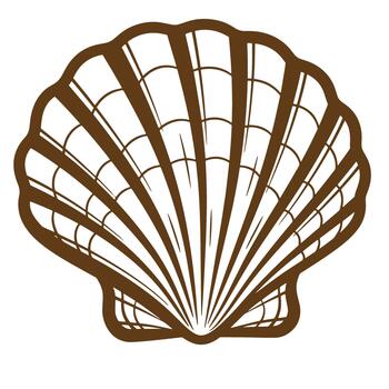 sencillo elegante marrón concha ilustración en contra blanco antecedentes adecuado para varios diseño aplicaciones vector