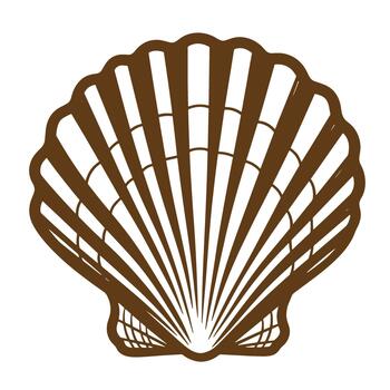 Brown shell illustration a simple decorative beach icon for design projects and backgrounds vector