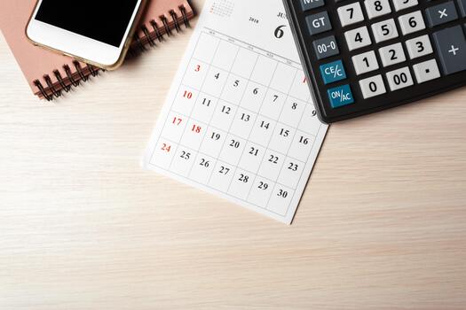 Tools for planning and organizing daily tasks in a simple workspace setup photo