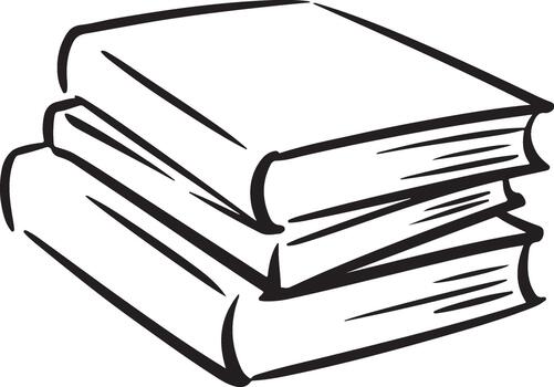 Stack Books Sketch Hand Drawn Education Study Learn Knowledge Library Pile College vector