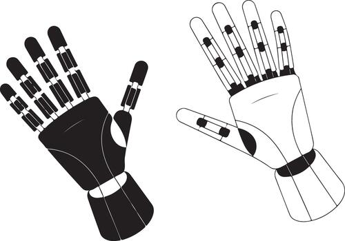Robot Hand Futuristic Machine Artificial Intelligence Automation Silhouette vector