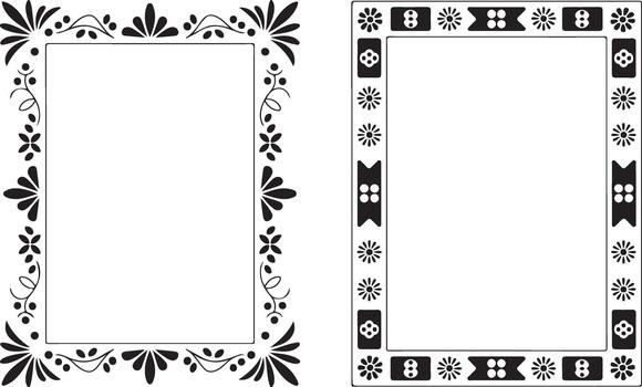 Elegant Floral Frame Border Patterns for Artwork Certificate Design Project vector