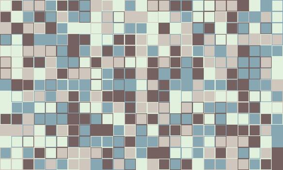 Abstract mosaic of muted pastel squares. Subtle geometric pattern ideal for website backgrounds, presentations, or textile design. Creates a calming, modern aesthetic. vector