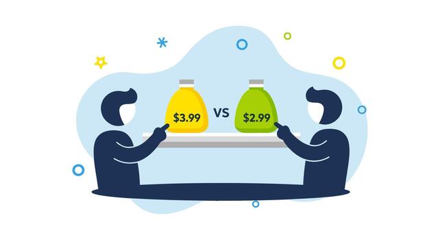 Exploring the dynamics of price difference and product selection, showcasing a deliberate decision-making process for consumers evaluating options and making purchase decisions based on value vector