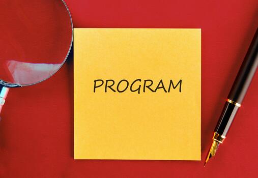 A Concept word PROGRAM Data Digital Programs System Technology Concept photo