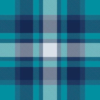 Classic plaid pattern in cool teal and navy hues. Perfect for textile design, backgrounds, or adding a traditional touch to your project. Versatile texture vector