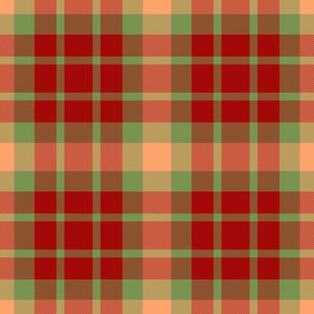Classic plaid pattern with intersecting stripes. Red, green, and beige hues create a cozy and versatile backdrop. Ideal for textiles, design, and seasonal themes. vector
