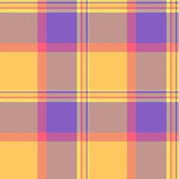 Vibrant tartan pattern with bold hues. A seamless, colorful plaid design ideal for textile, fabric, or background applications. A versatile, modern texture. vector