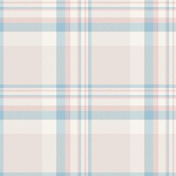 Pastel plaid pattern featuring a soft, woven texture. Ideal for backgrounds, textiles, or creating a cozy, classic aesthetic. Versatile design for digital and print projects. vector