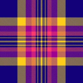 Vibrant tartan pattern with bold colors, ideal for textile designs, backdrops, or trendy graphic projects. A classic look, modernized with a vivid palette. vector
