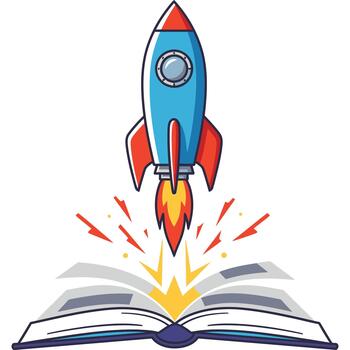 lanzamiento dentro aprendizaje un cohete de conocimiento espera vector