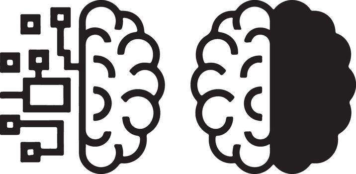 Digital brain transformation and artificial intelligence concept vector