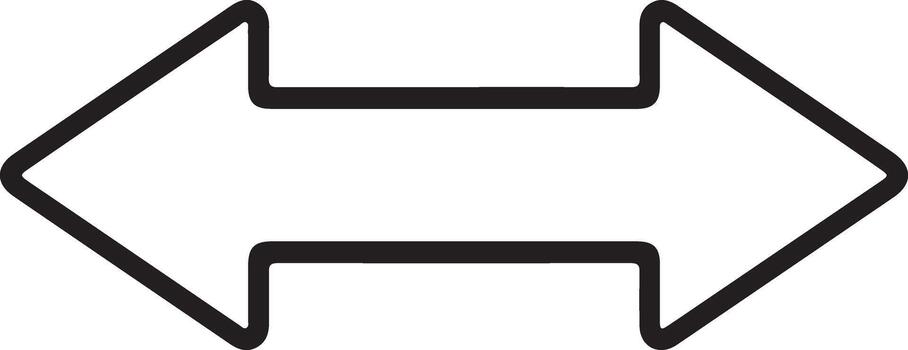 Double headed arrow pointing left and right vector